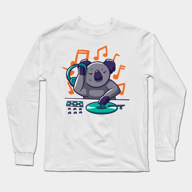 music live funny koala dj and hip hop music culture Long Sleeve T-Shirt by Midoart